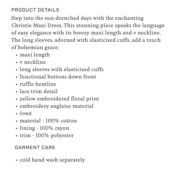 NWT Petal & Pup Yellow Floral Embroidered Midi Dress - Picture 3 of 10